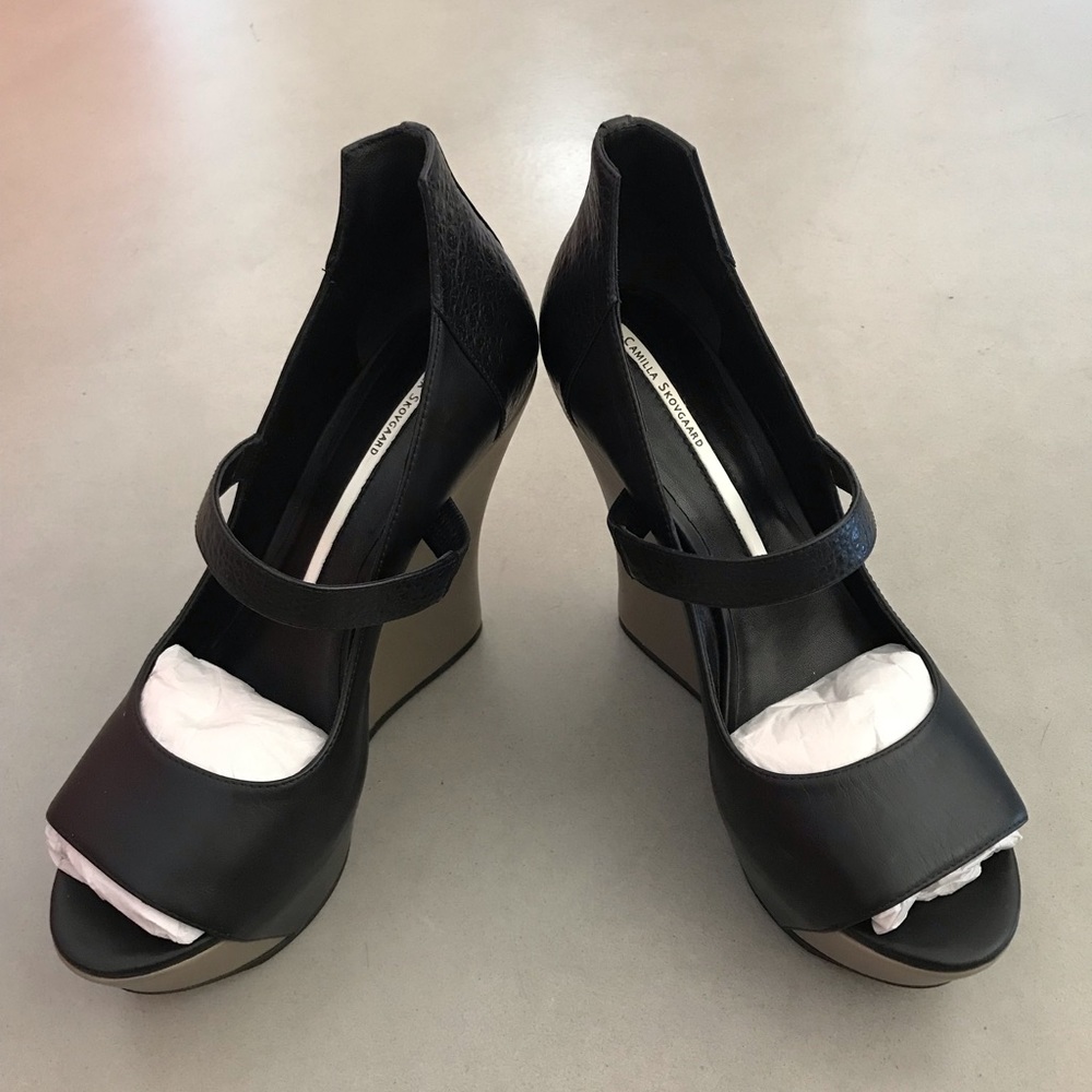 Camilla Skovgaard Moon Wedge Shoe Black Dust 9.5 - Picture 6 of 8